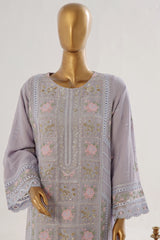 Bin Saeed Stitched 3 Piece Luxury Emb Chiffon Collection'2025-ZEFC-1555-Lilac