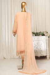 Bin Saeed Stitched 3 Piece Emb Chiffon Collection'2025-ZEFC-1794-Peach