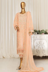 Bin Saeed Stitched 3 Piece Emb Chiffon Collection'2025-ZEFC-1794-Peach