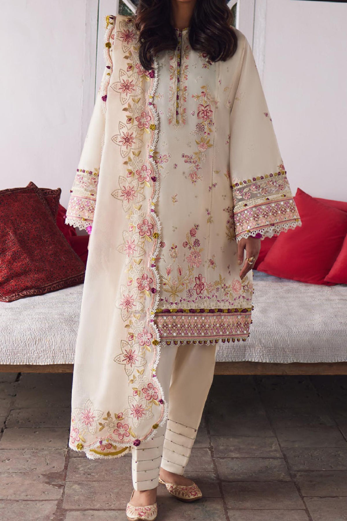 Zaha Unstitched 3 Piece Emb Festive Lawn Collection'2024-ZF-05-Ela