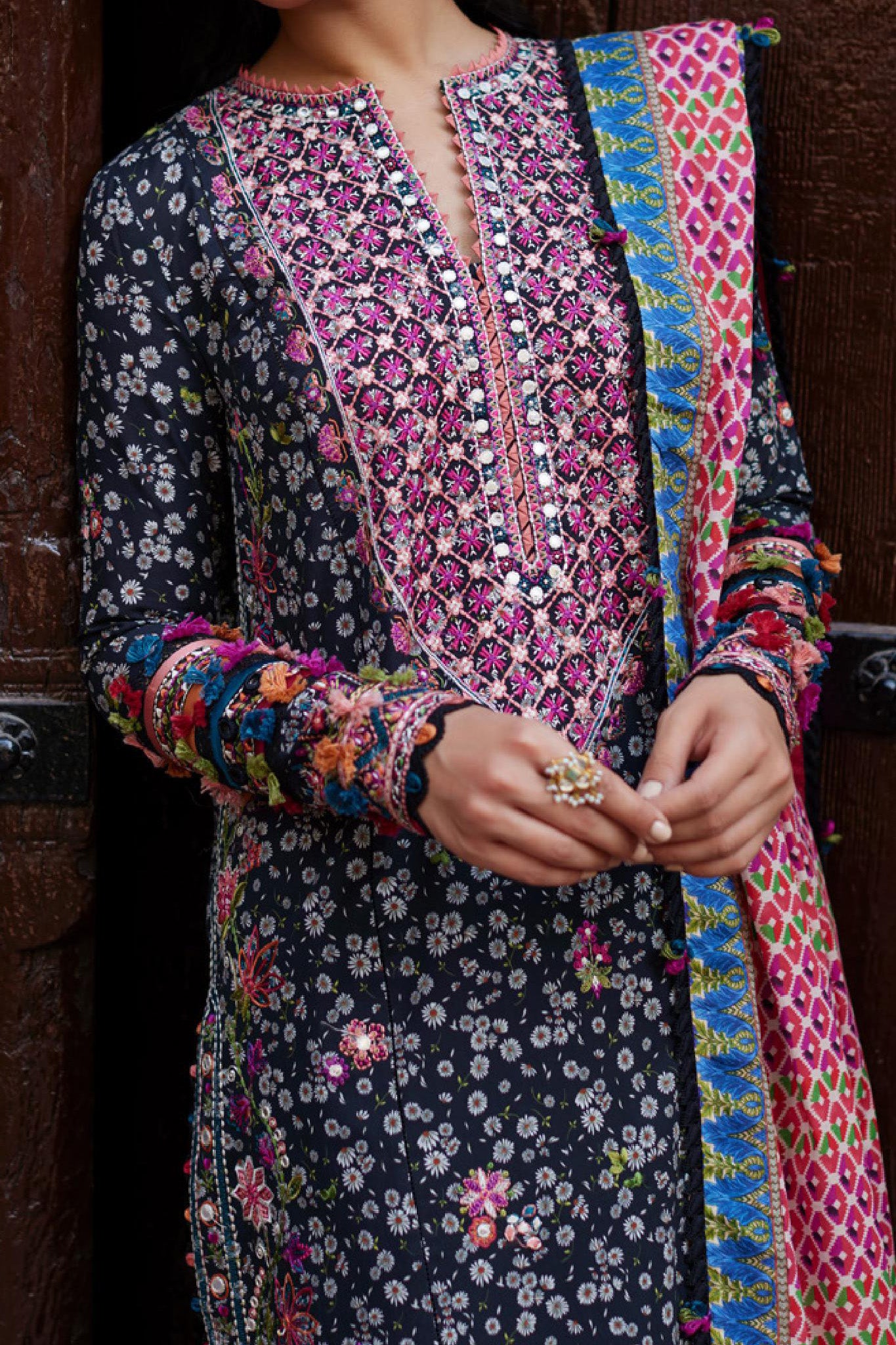 Zaha Unstitched 3 Piece Emb Festive Lawn Collection'2024-ZF-10-Nihan