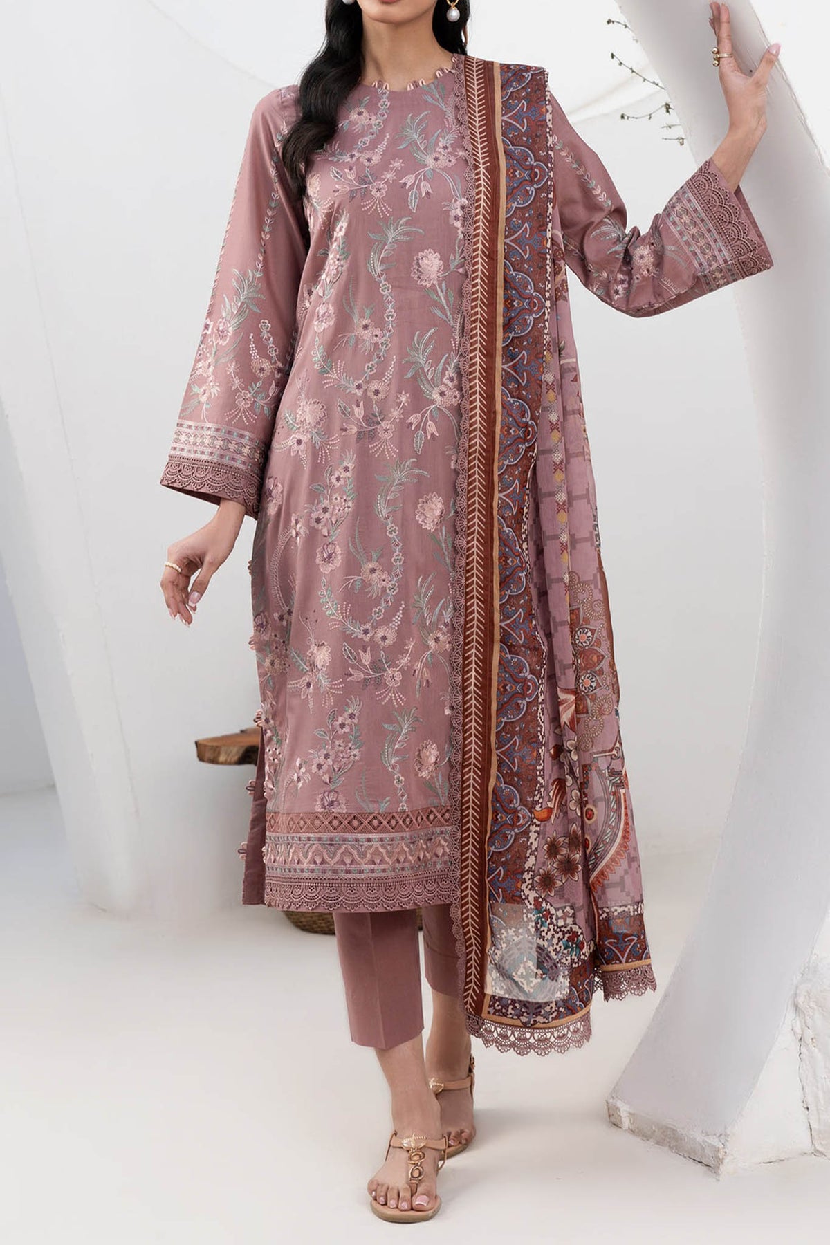 Zarif Unstitched 3 Piece Printed & Emb Eid Edit Lawn Collection'2024-ZL-05-Florina