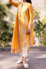 Zaha Unstitched 3 Piece Printed & Emb Lawn Collection'2024-ZL-15-A-Narina