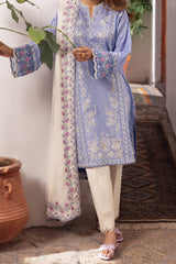 Zaha Unstitched 3 Piece Printed & Emb Lawn Collection'2024-ZL-15-B-Narina