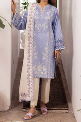 Zaha Unstitched 3 Piece Printed & Emb Lawn Collection'2024-ZL-15-B-Narina