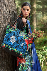 Neelum by Zaha Unstitched 3 Piece Lawn Collection'2025-ZL25-03 A-Black Solana