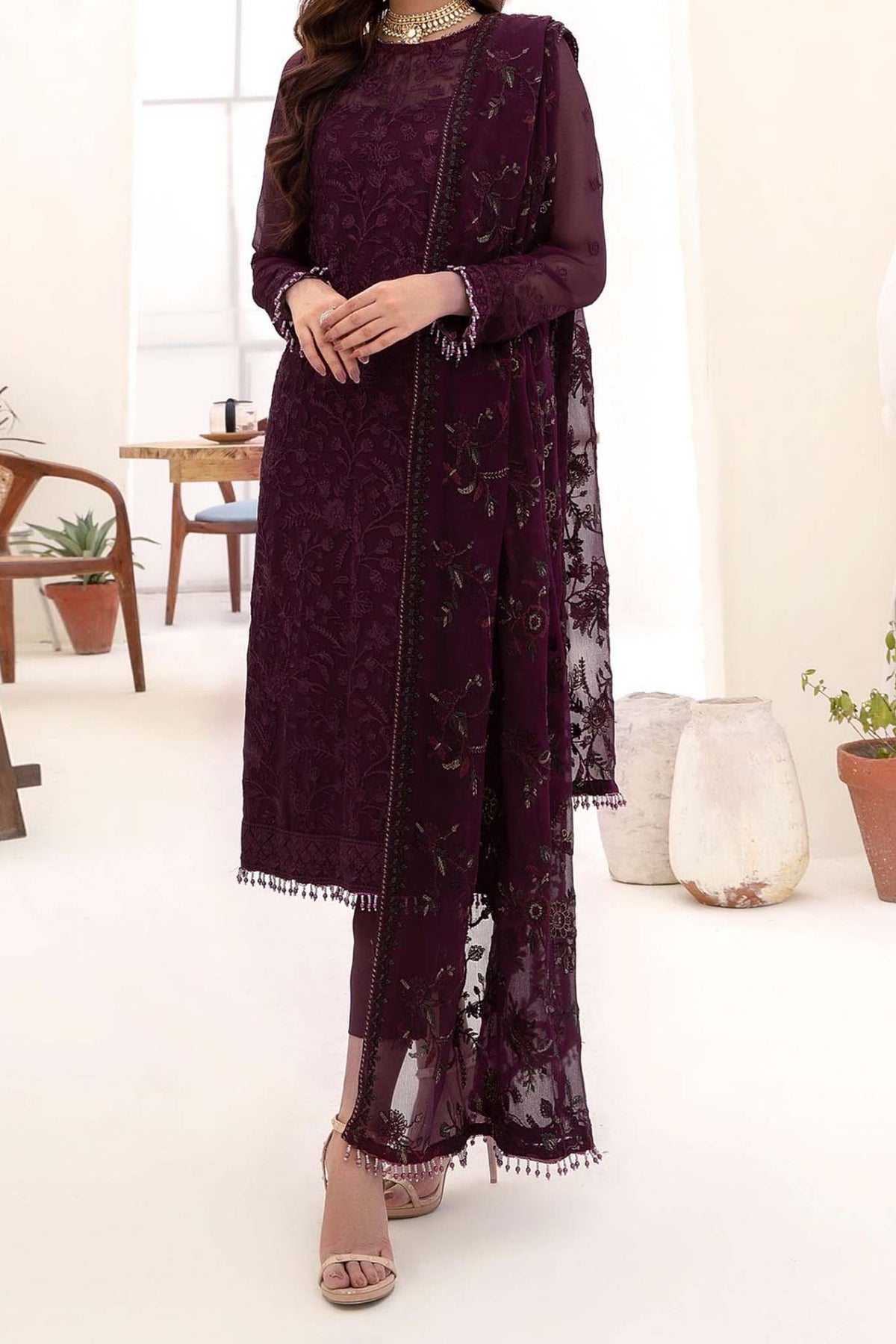 Nazneen by Zarif Unstitched 3 Piece Luxury Formal Collection'2023-ZN-07-Amelia