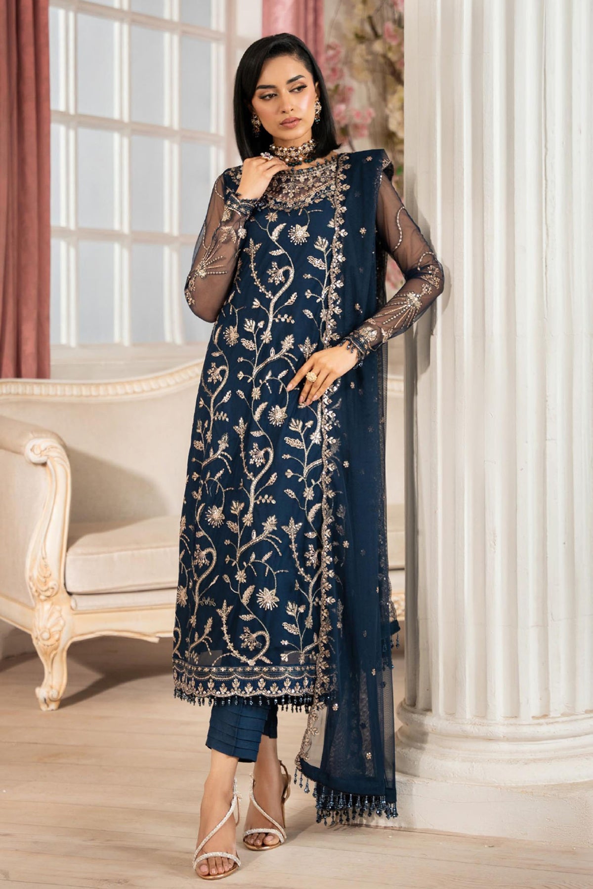 Nafees By Zarif Unstitched 3 Piece Luxury Formals Collection-ZNAF-02-Selin