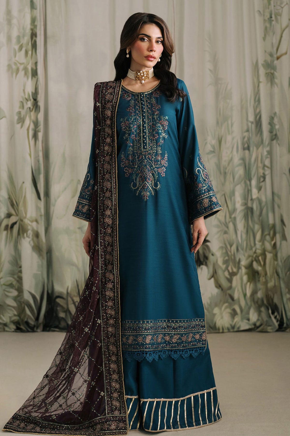 Raw Silk By Zarif Unstitched 3 Piece Luxury Formals Collection'2024-ZRF-RW-03-Reena