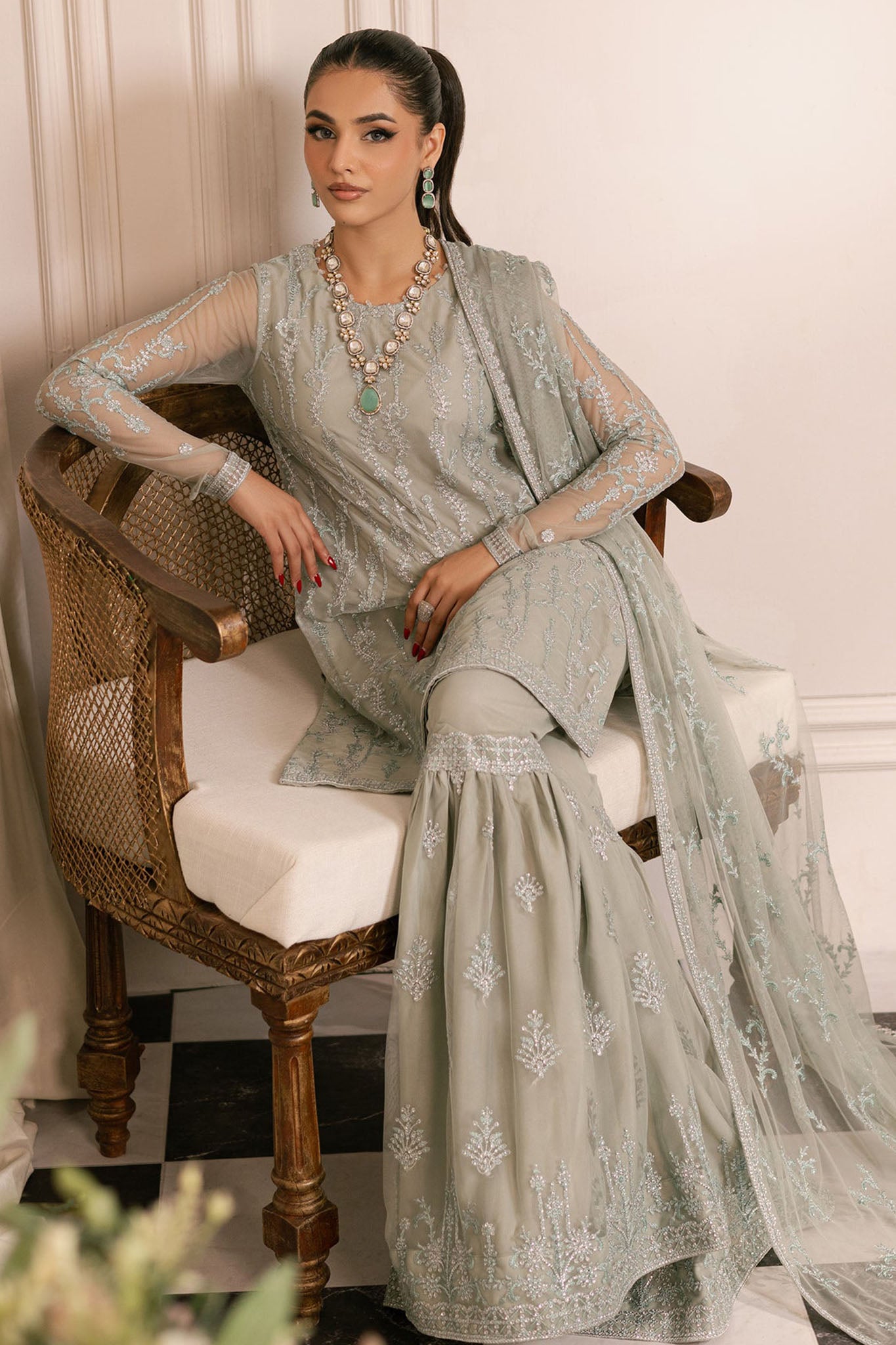 Inayat By Zarif Unstitched 3 Piece Luxury Formals Collection'2024-ZRI-02-Gulzaar