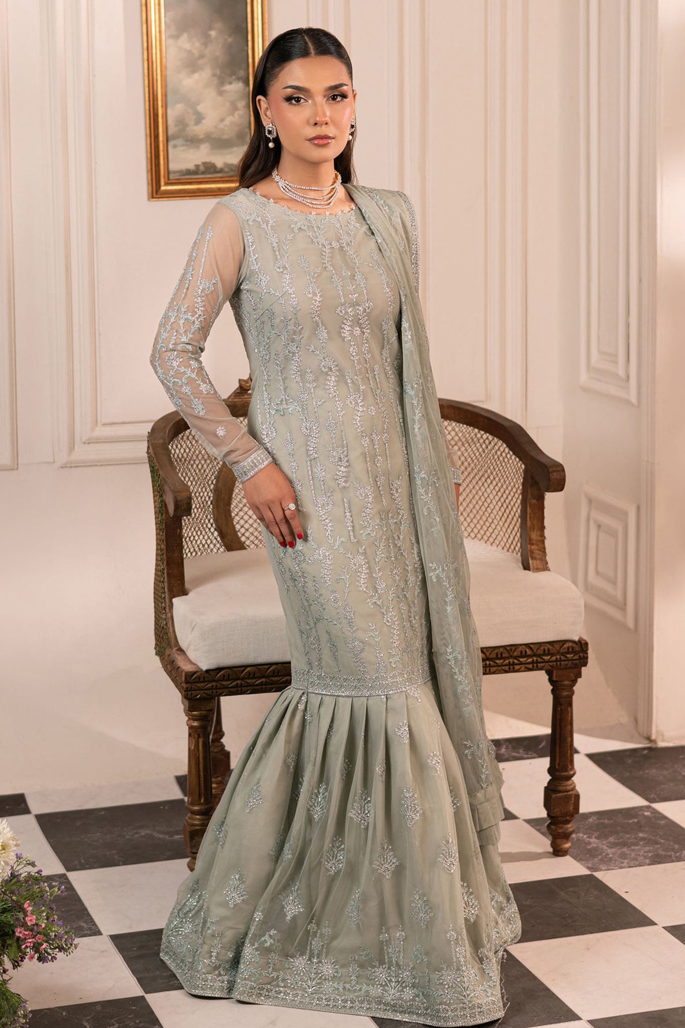 Inayat By Zarif Unstitched 3 Piece Luxury Formals Collection'2024-ZRI-02-Gulzaar