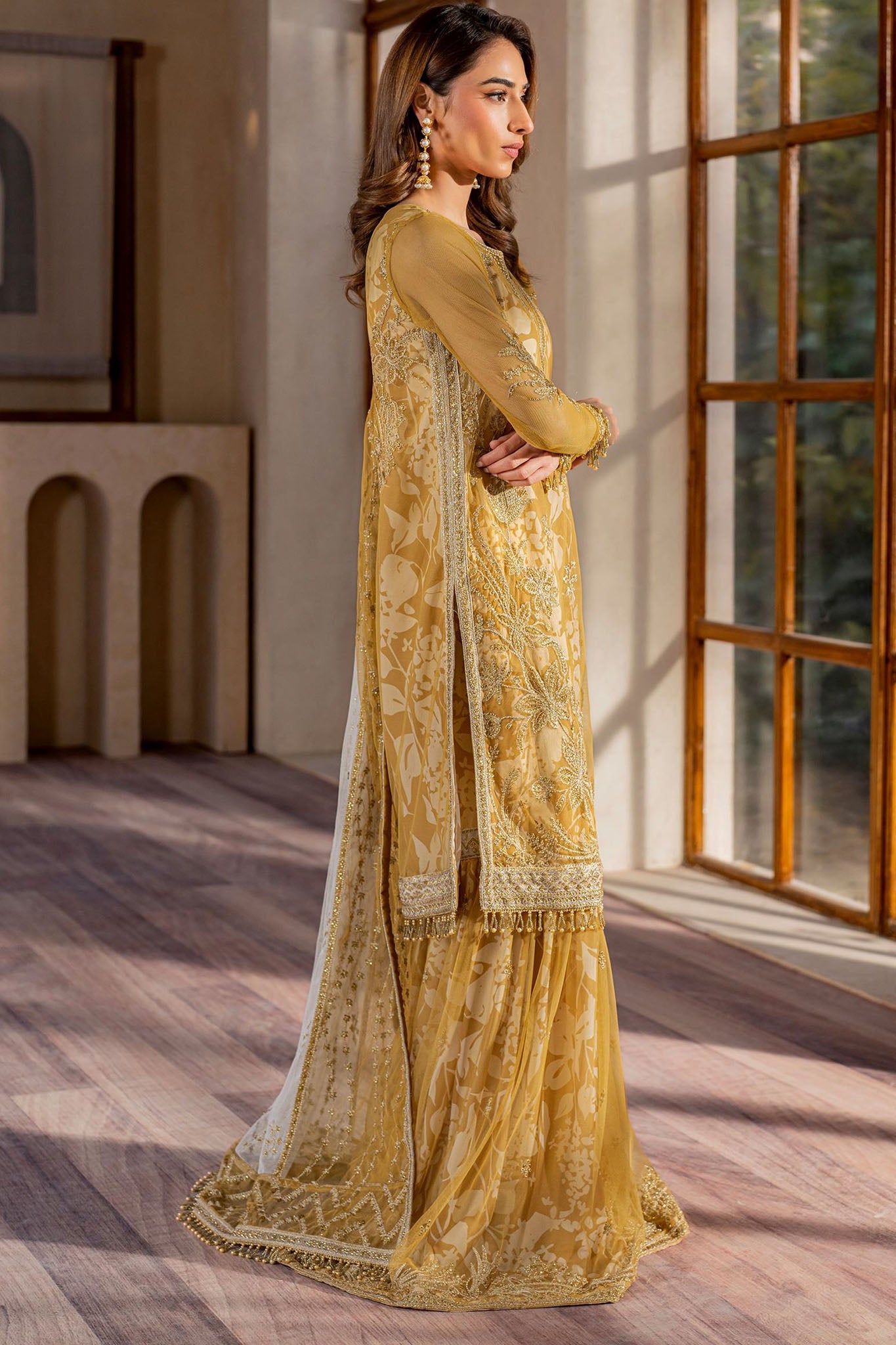 Iris By Zarif Unstitched 3 Piece Formals Collection'2024-ZRI-03-Marigold