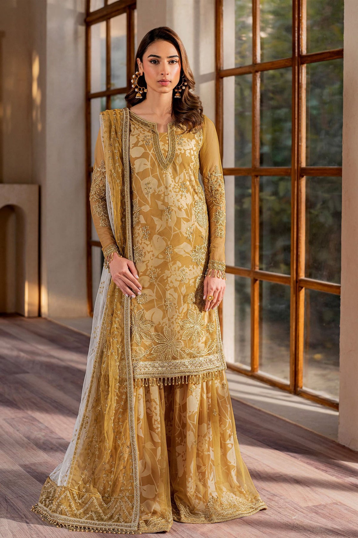 Iris By Zarif Unstitched 3 Piece Formals Collection'2024-ZRI-03-Marigold