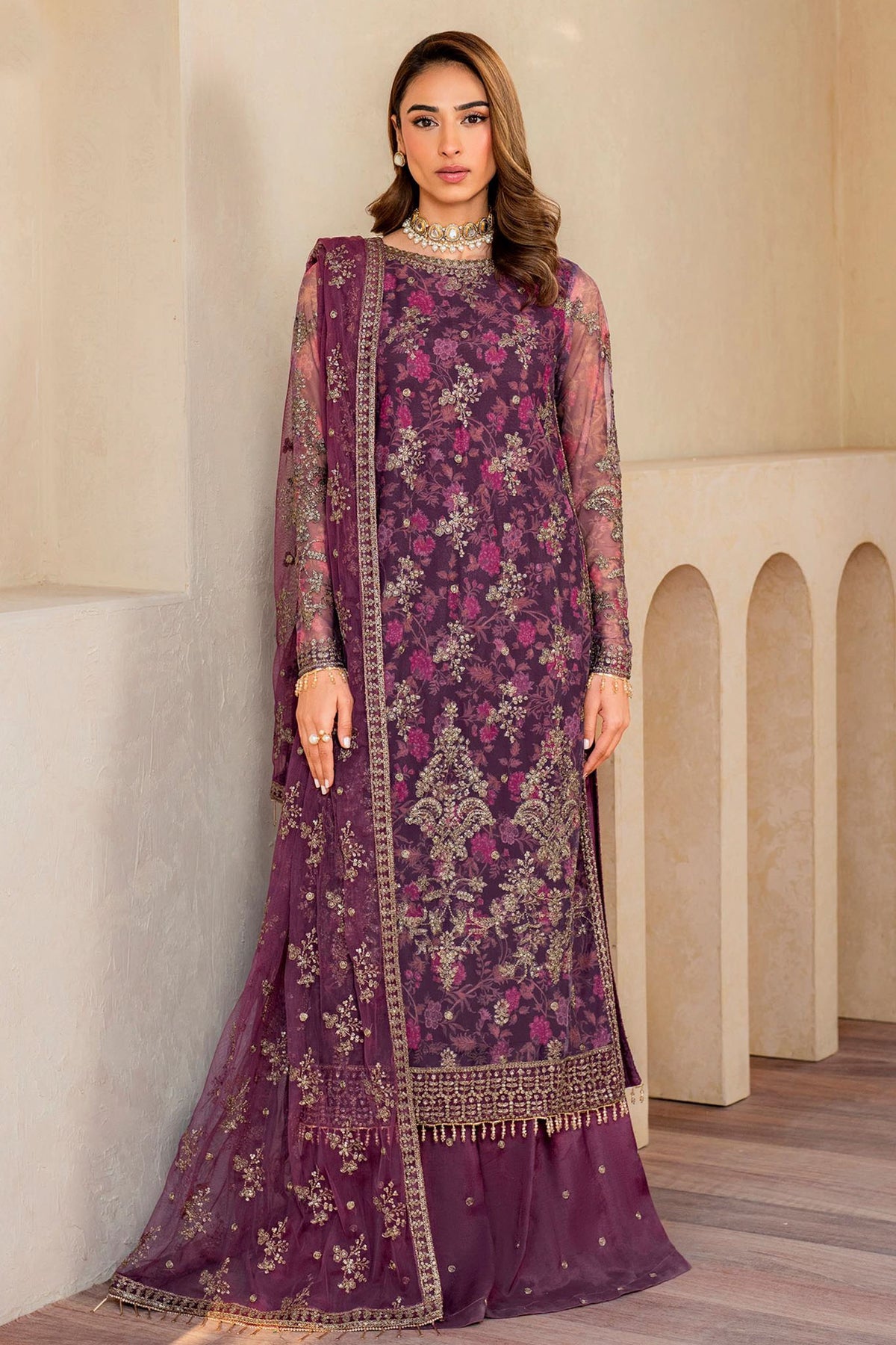 Iris By Zarif Unstitched 3 Piece Formals Collection'2024-ZRI-04-Salvia