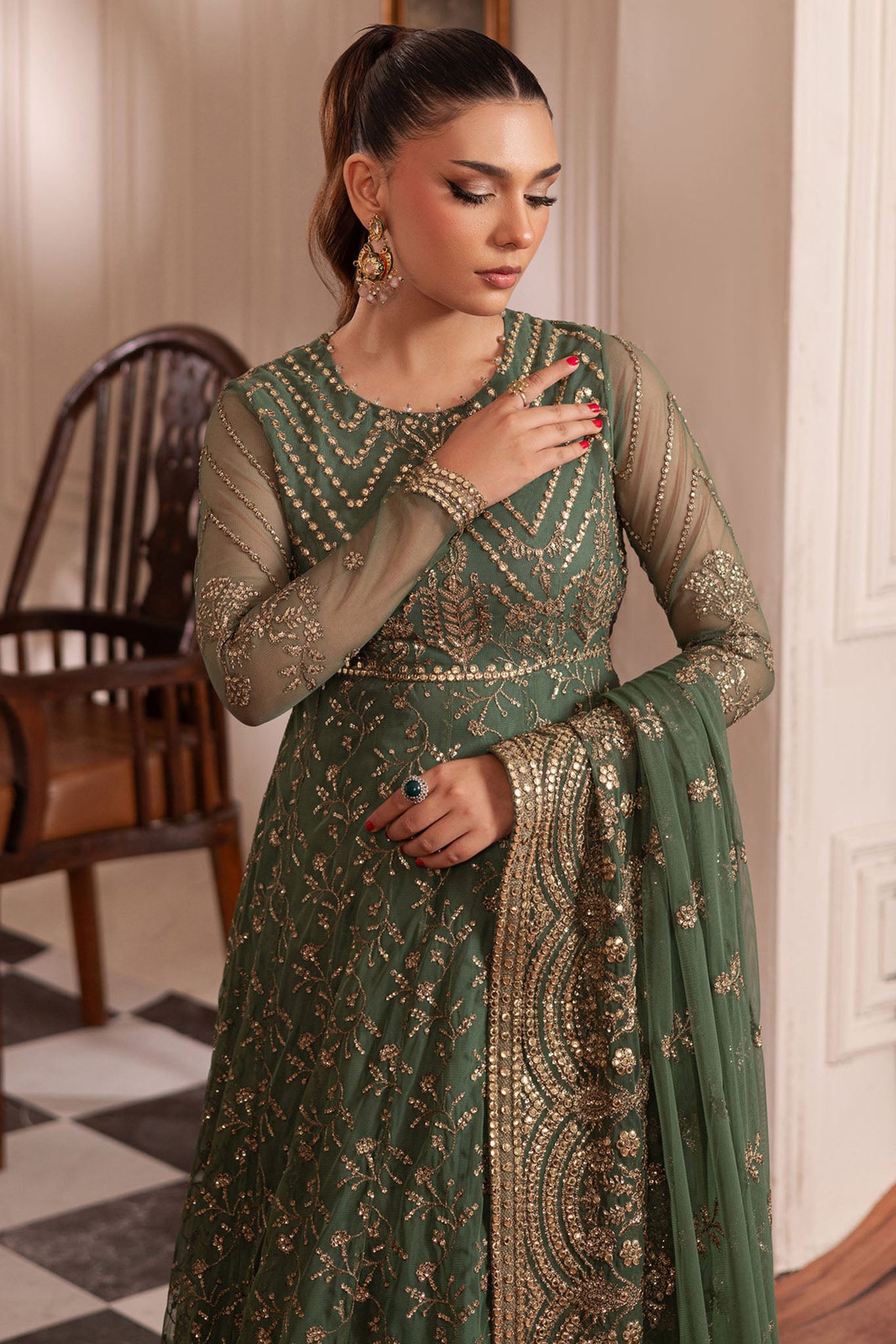 Inayat By Zarif Unstitched 3 Piece Luxury Formals Collection'2024-ZRI-04-Shabab