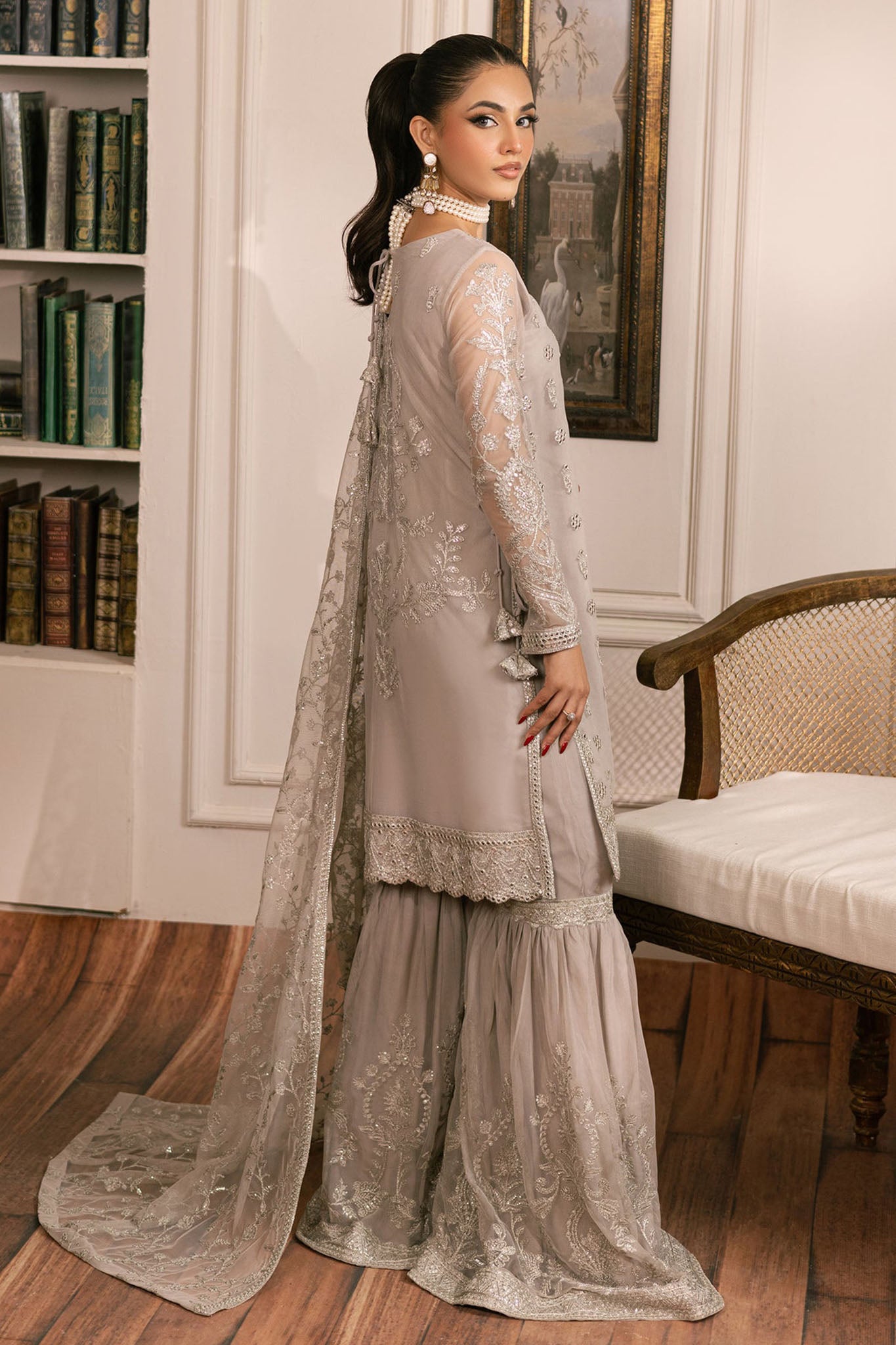 Inayat By Zarif Unstitched 3 Piece Luxury Formals Collection'2024-ZRI-05-Dhanak