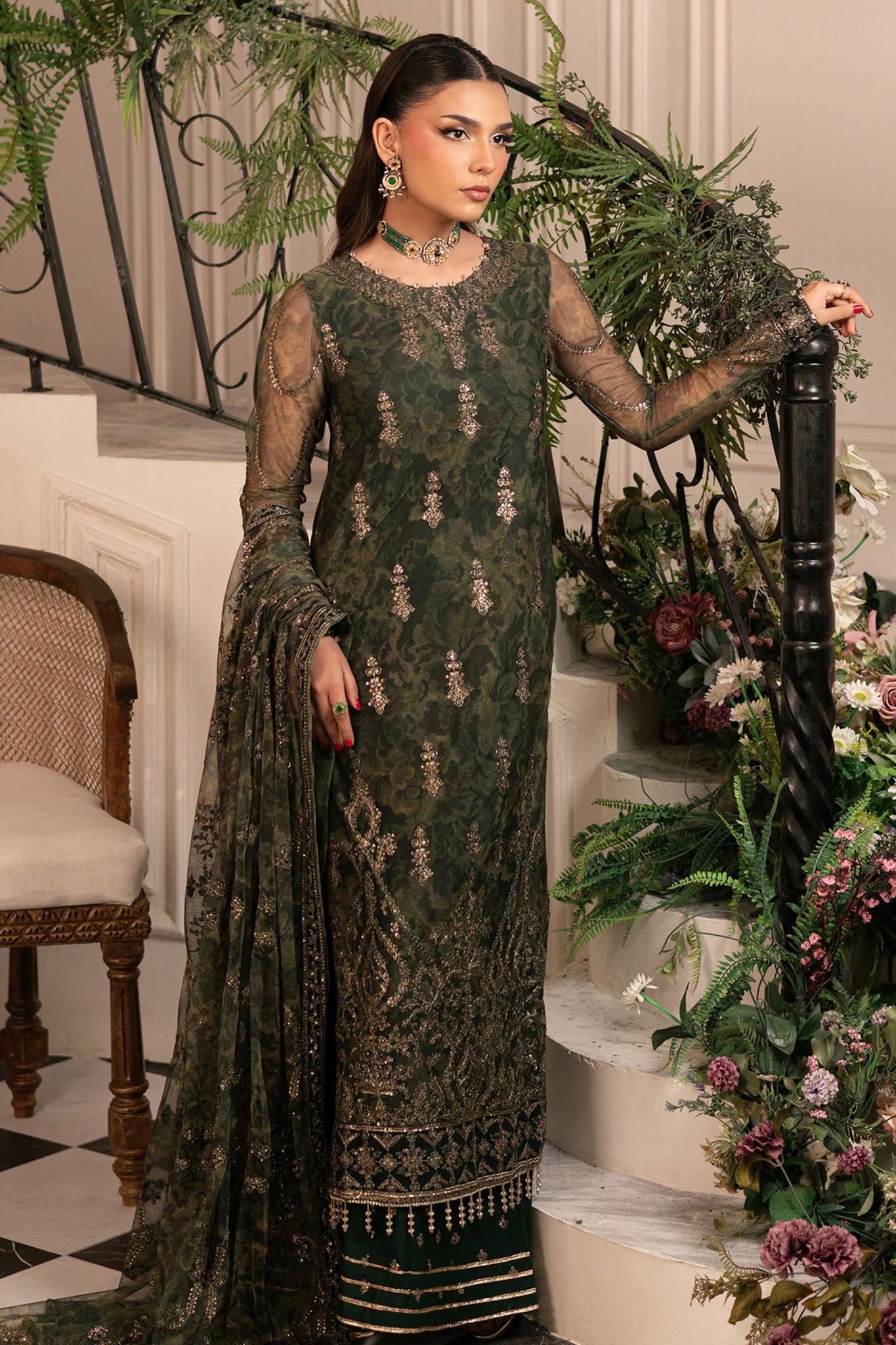 Inayat By Zarif Unstitched 3 Piece Luxury Formals Collection'2024-ZRI-06-Fitoor