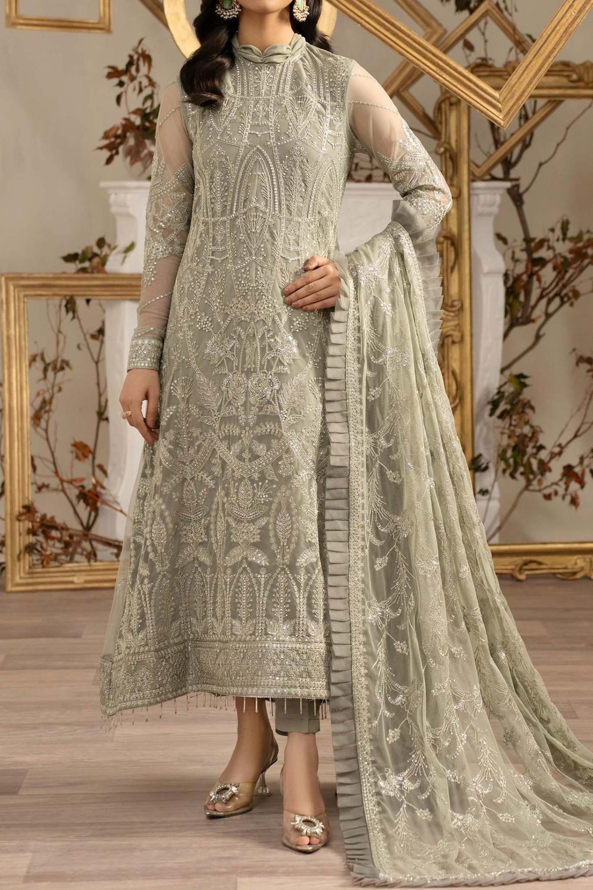 Naqsh by Zarif Unstitched 3 Piece Festive Formals Collection'2023-ZRN-05-Pearly