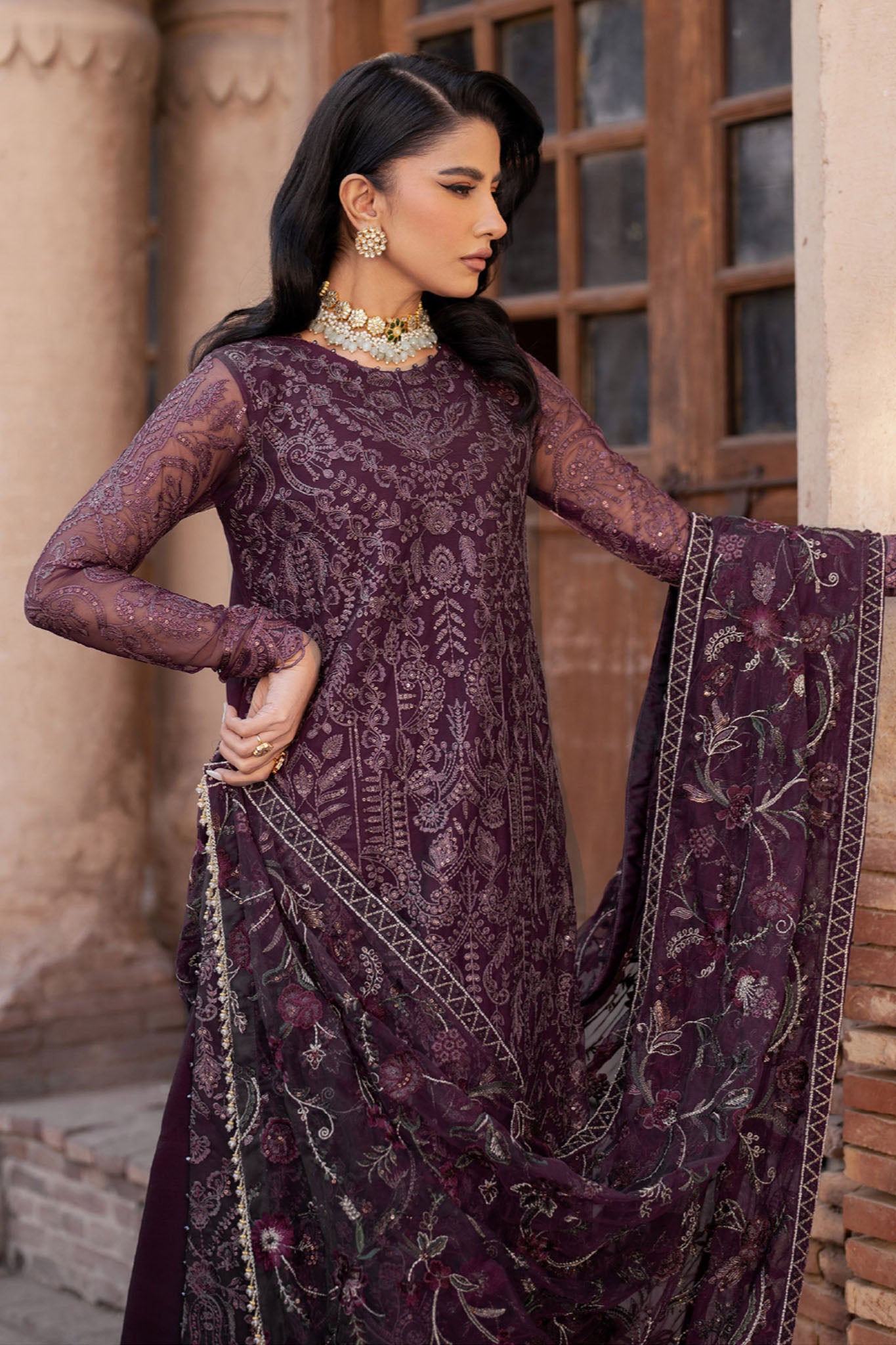 Shehnai By Zarif Unstitched 3 Piece Luxury Wedding Edit Collection-ZS-10-Semira