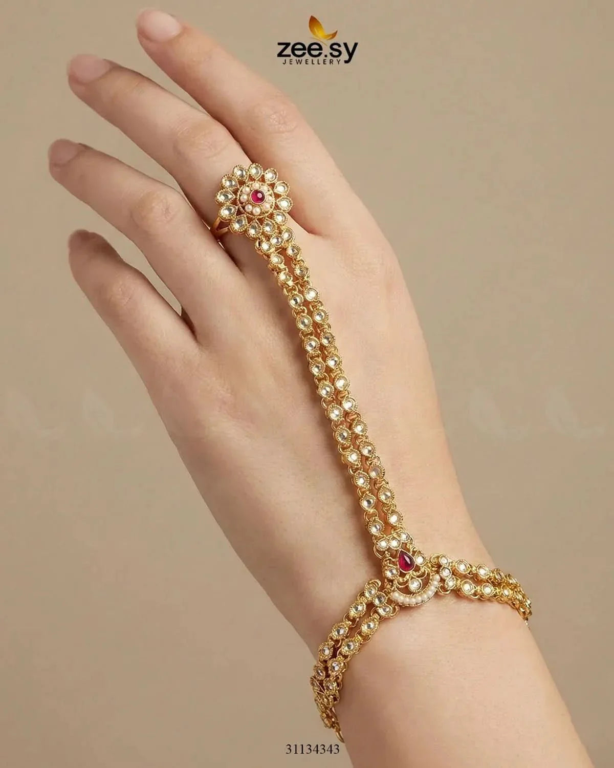 Zarmina Floral Kundan Anja Bracelet