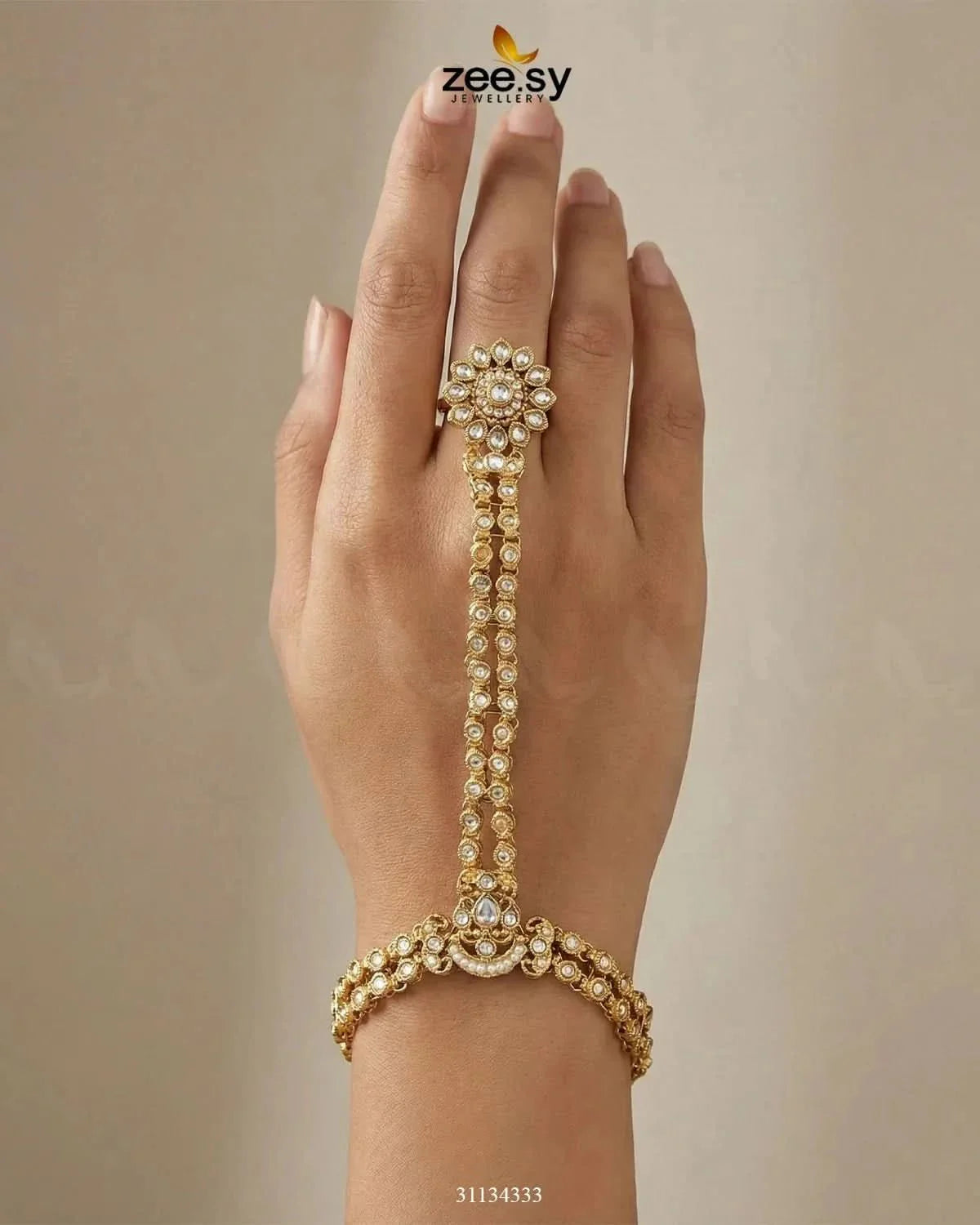 Zarmina Floral Kundan Anja Bracelet