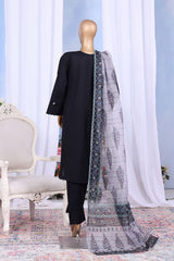 Khombi Stitched 3 Piece Casual Pret Cotton Collection'2025-Zebra Lines Black