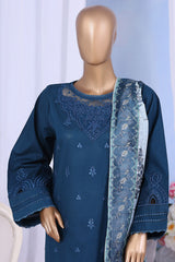 Khombi Stitched 3 Piece Casual Pret Cotton Collection'2025-Zebra Lines Blue