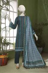 Luxuria By Almeerah Unstitched 3 Piece Emb Lawn Suit-Zinc Sage
