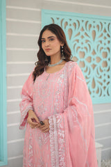 Inara By Azmeerah Official Semi Stitched 3 Piece Chiffon Edit Collection'2024-06-Zinnia