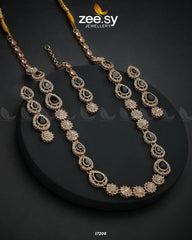 Serenity Malla Necklace Golden Black - Zeesy Jewellery