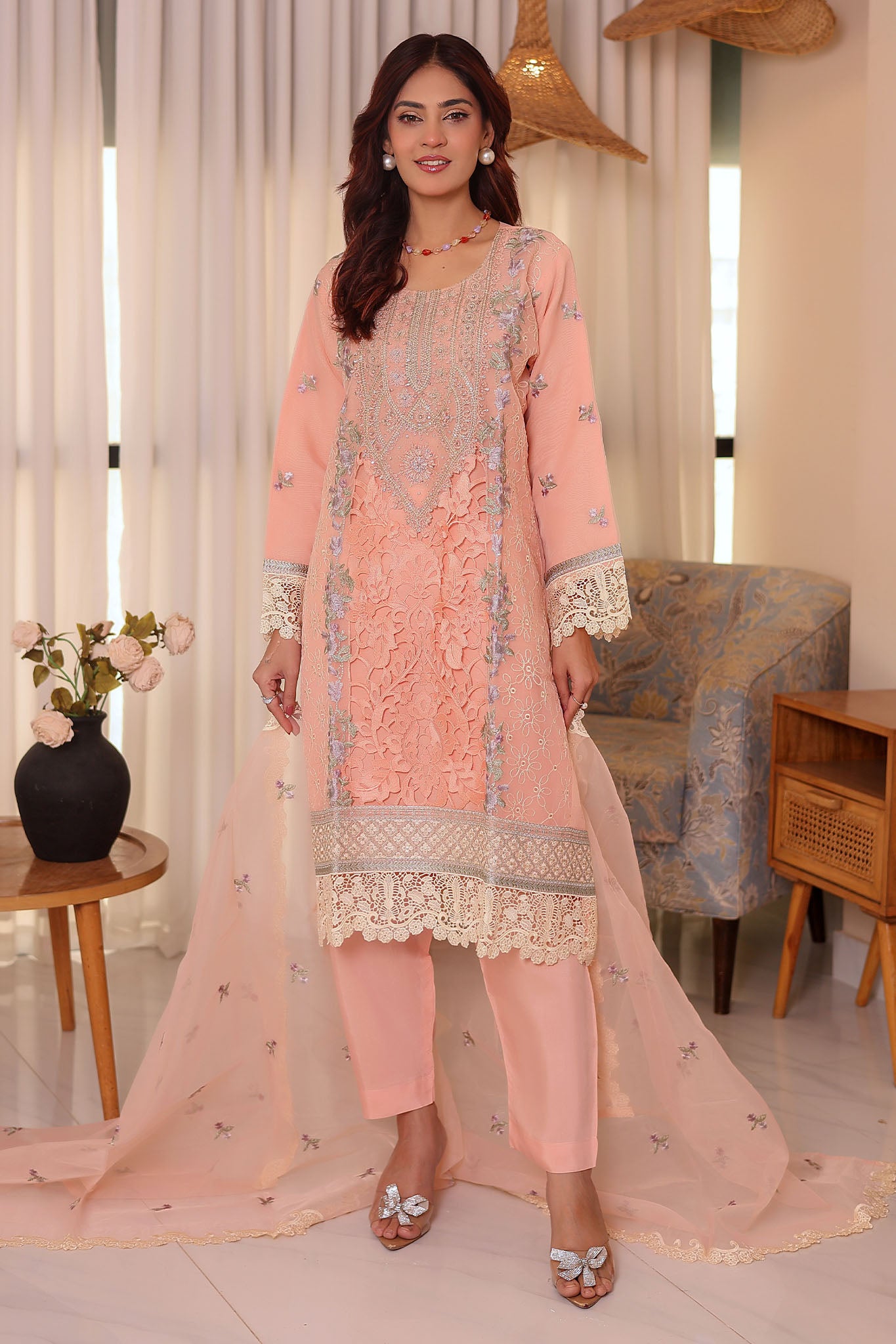 Irha By Azmeerah Official Semi Stitched 3 Piece Organza Edit Formals Collection'2024-06-Zyva