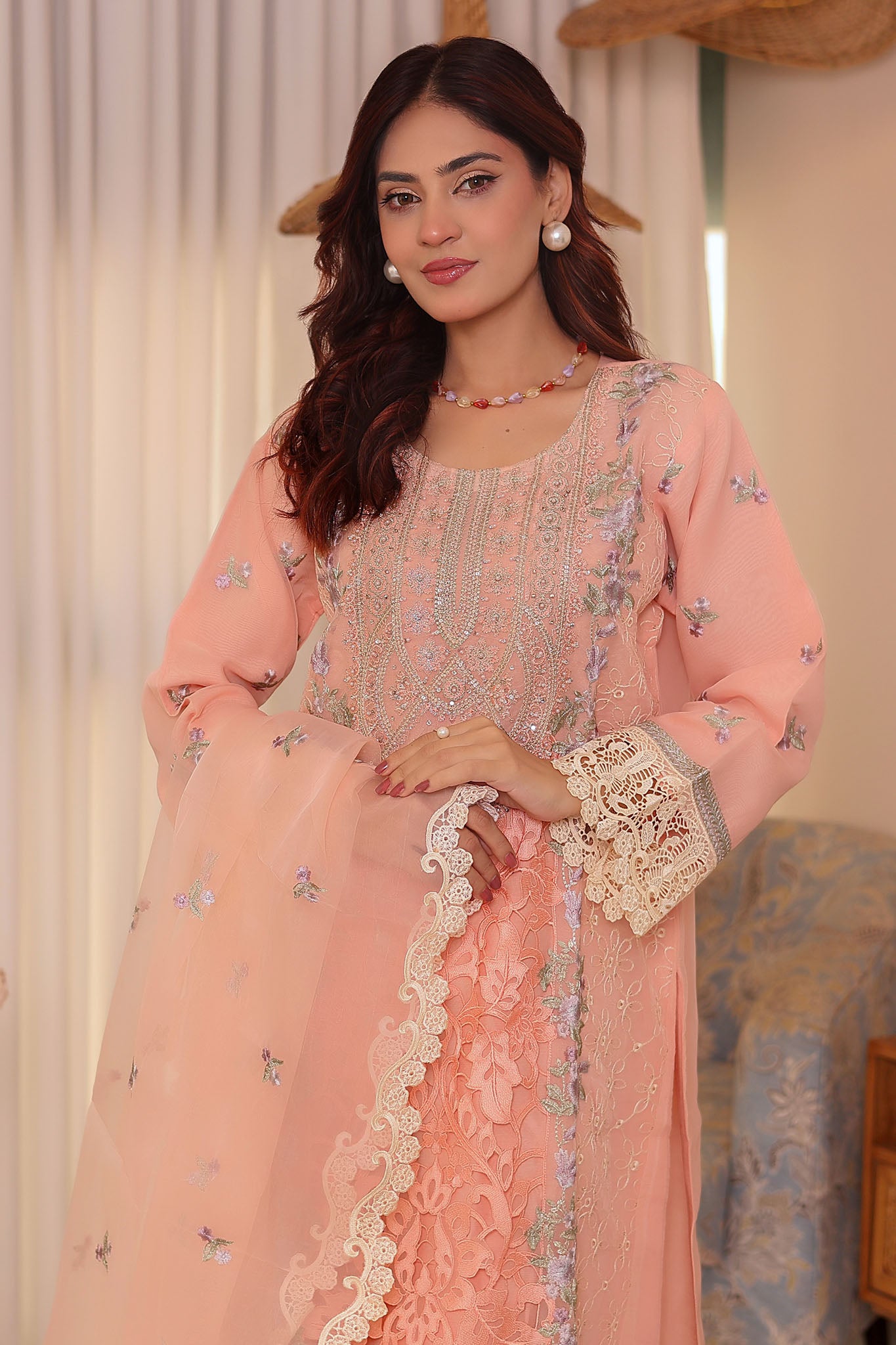 Irha By Azmeerah Official Semi Stitched 3 Piece Organza Edit Formals Collection'2024-06-Zyva