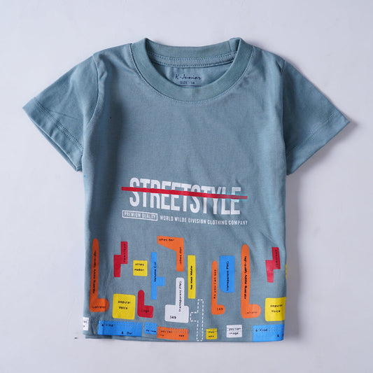 Kjunction Boys Half Sleeves-Printed T-Shirt (Street)