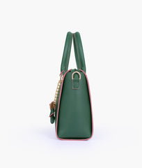 RTW Creation - Army green handbag with flower charm