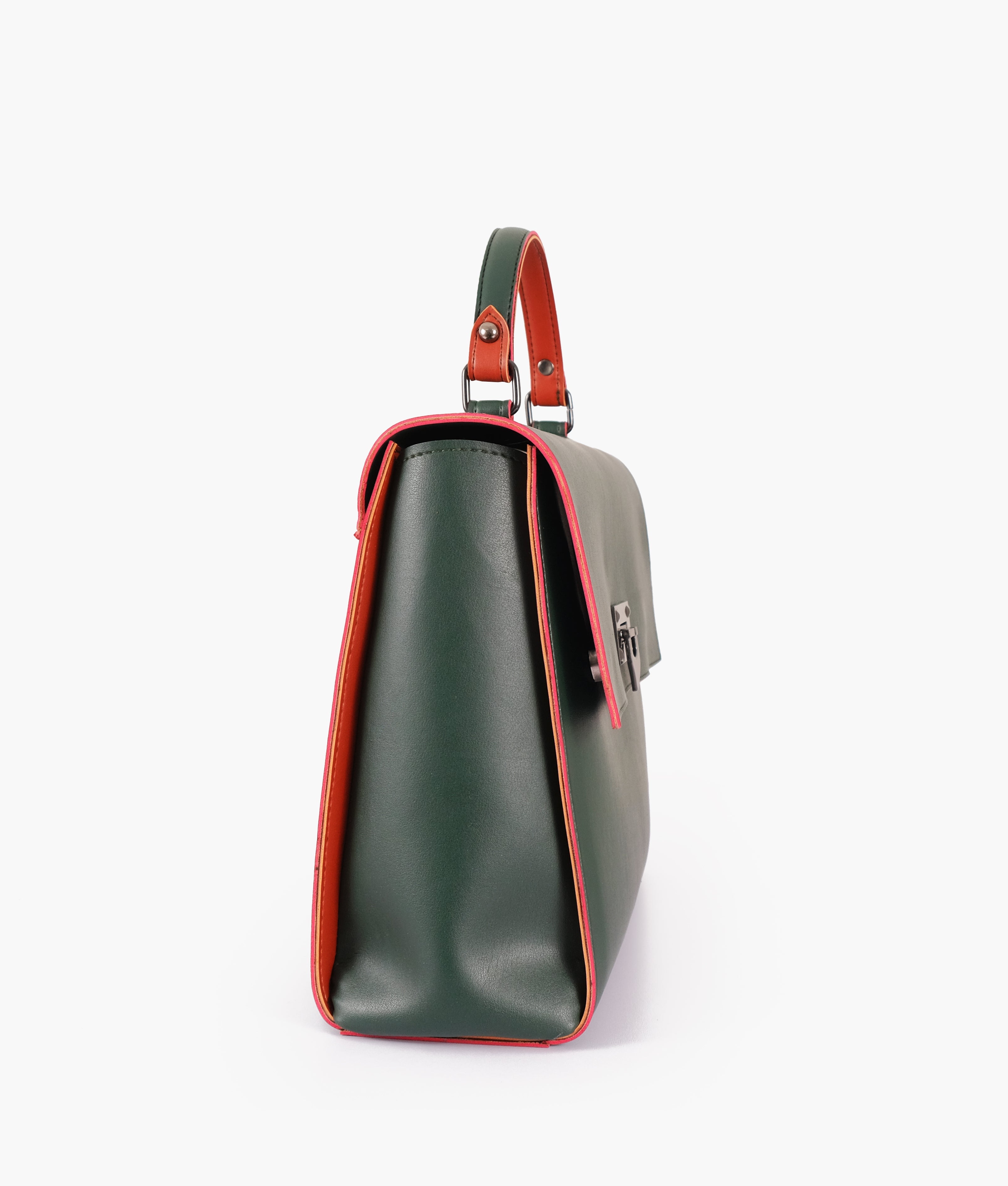 RTW Creation - Army green flap-over top-handle bag