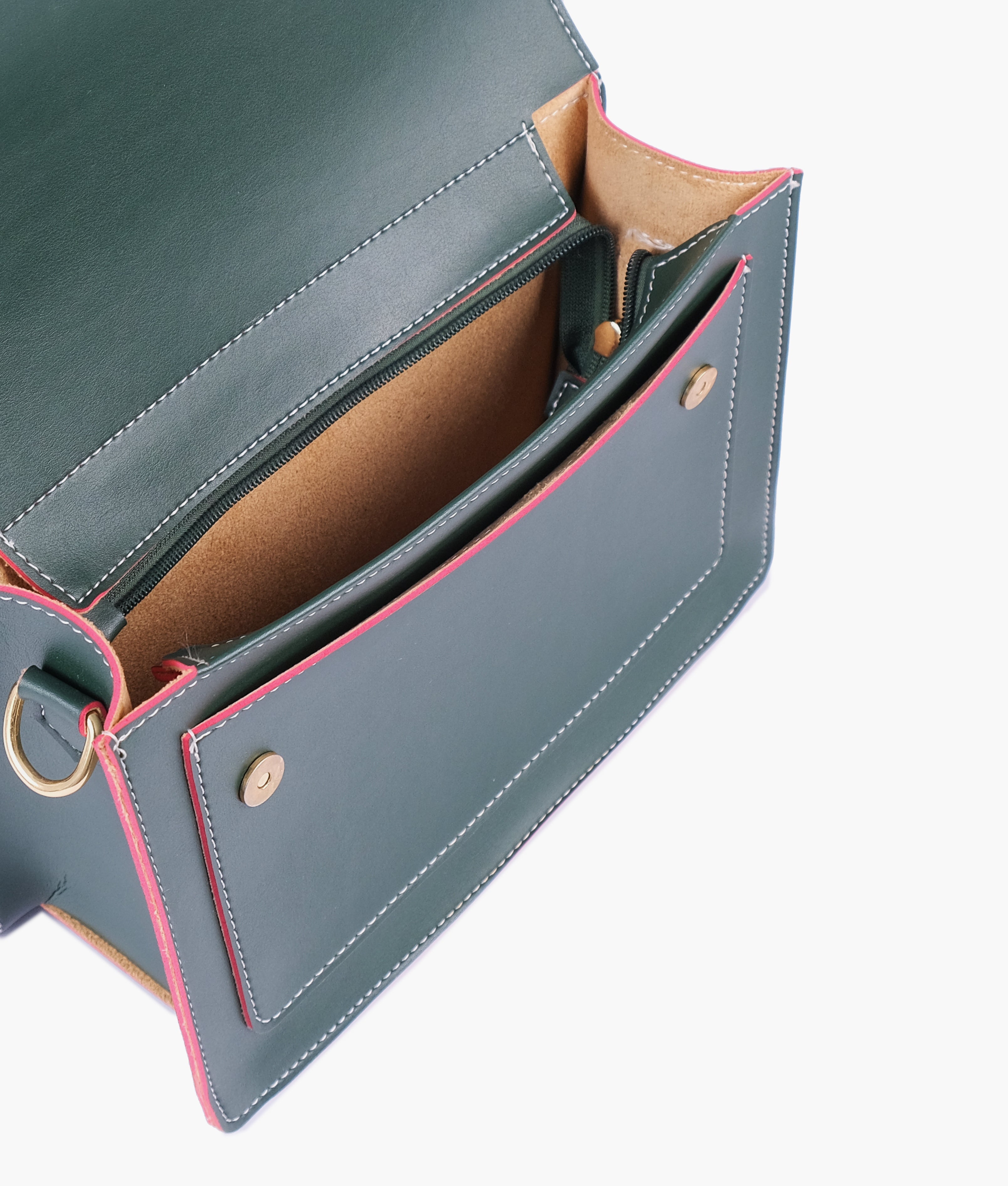 RTW Creation - Army green half flap cross-body bag