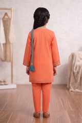 Aroob Stiched 3 Piece Summer Suit-D-0271-ORANGE