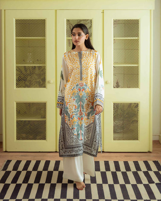 Qariney Stitched 2 Piece Silk Collection-Viana