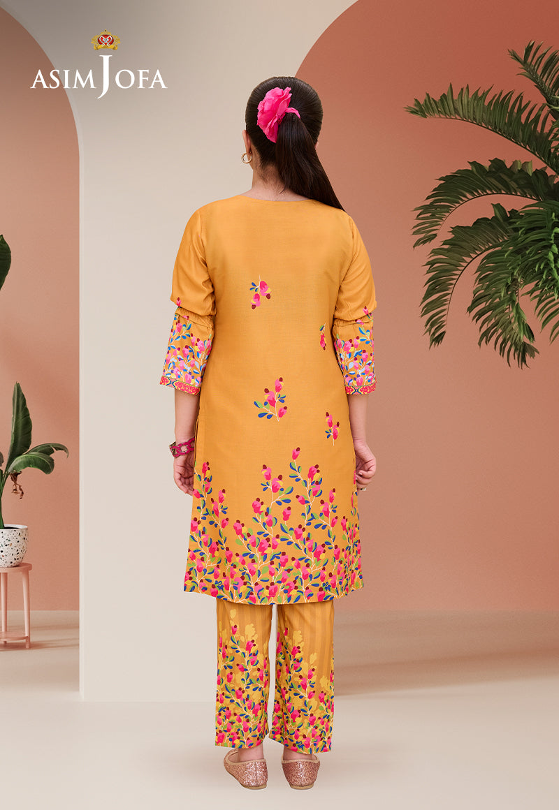 Asim Jofa Kids Pret Ajglp-01 Printed Arabic Lawn 2 Pcs