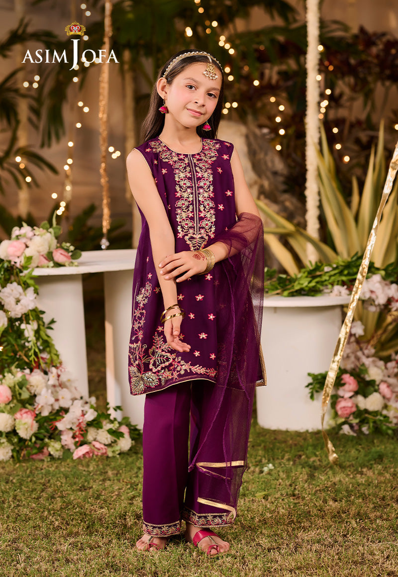 Asim Jofa Kids Pret Ajlk-08 Embroidered Poly Chiffon 3 Pcs