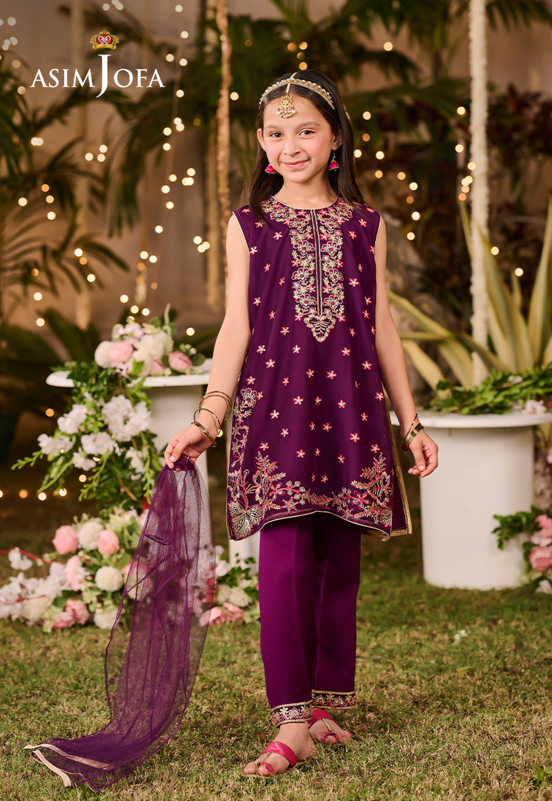 Asim Jofa Kids Pret Ajlk-08 Embroidered Poly Chiffon 3 Pcs