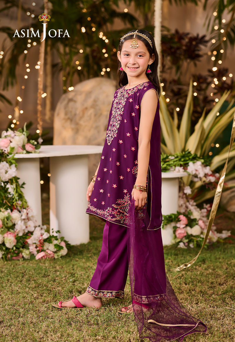 Asim Jofa Kids Pret Ajlk-08 Embroidered Poly Chiffon 3 Pcs