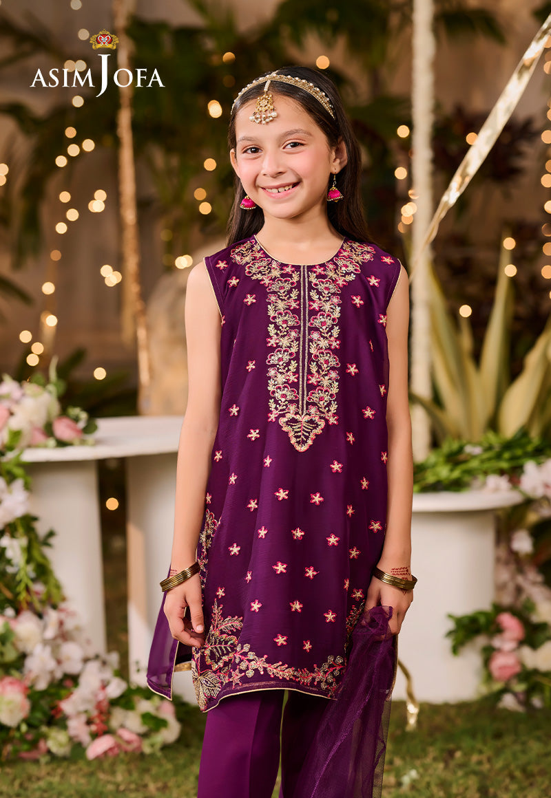 Asim Jofa Kids Pret Ajlk-08 Embroidered Poly Chiffon 3 Pcs