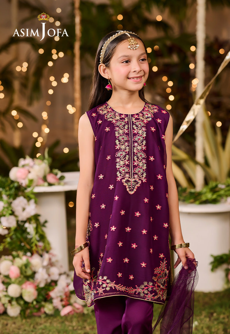Asim Jofa Kids Pret Ajlk-08 Embroidered Poly Chiffon 3 Pcs