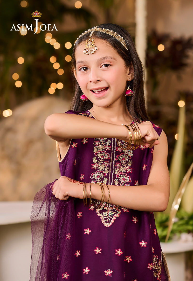 Asim Jofa Kids Pret Ajlk-08 Embroidered Poly Chiffon 3 Pcs