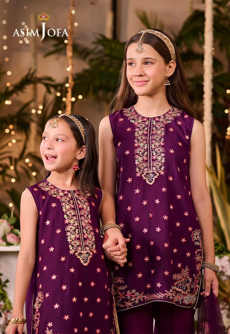 Asim Jofa Kids Pret Ajlk-08 Embroidered Poly Chiffon 3 Pcs