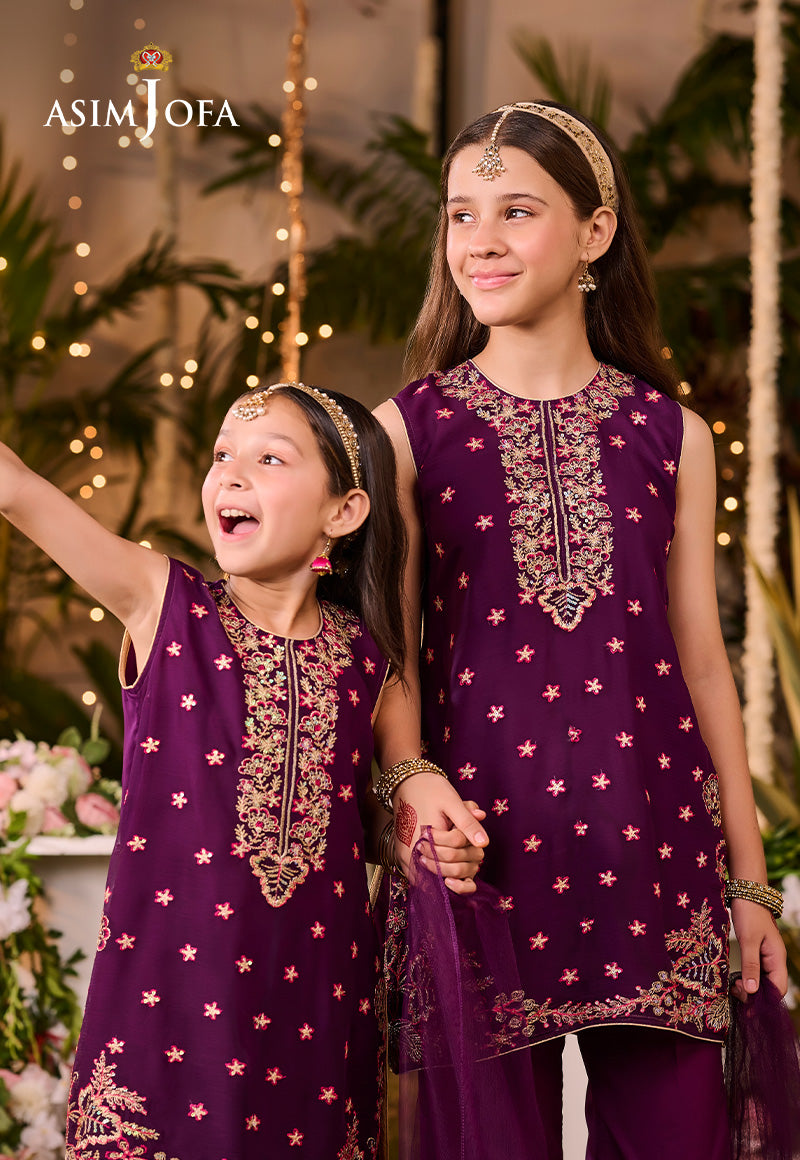 Asim Jofa Kids Pret Ajlk-08 Embroidered Poly Chiffon 3 Pcs