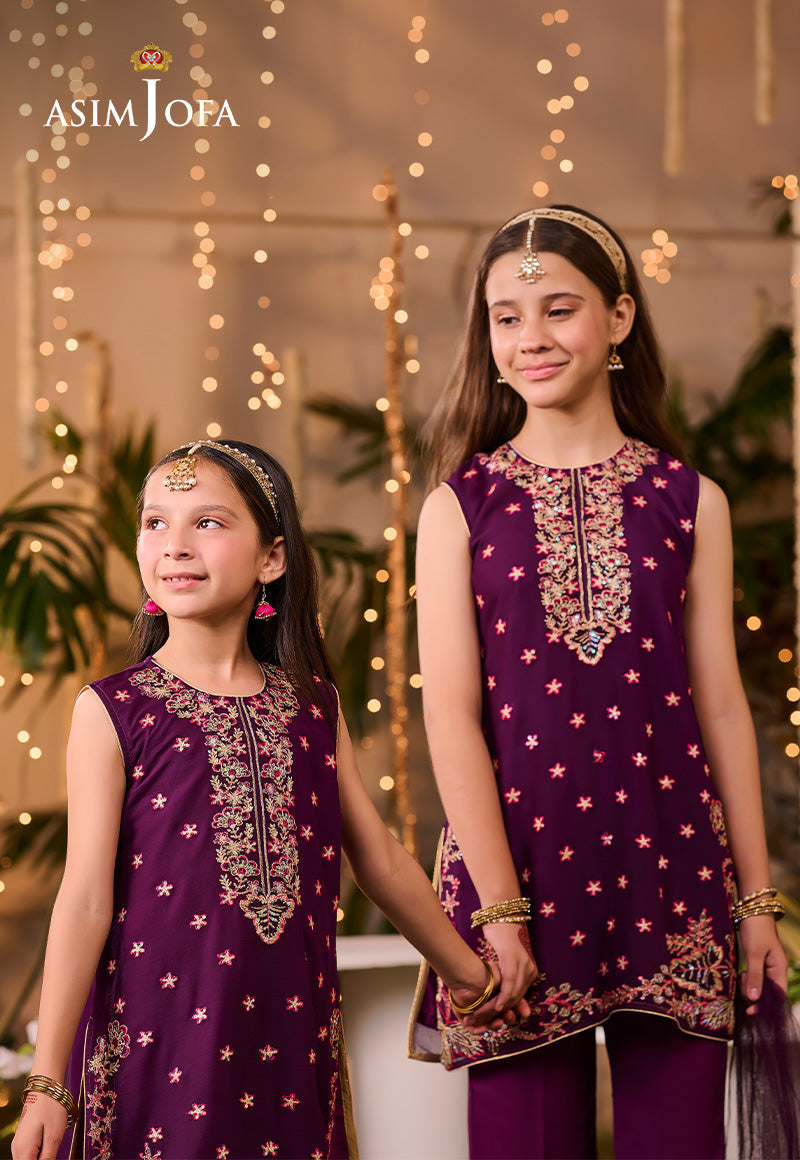 Asim Jofa Kids Pret Ajlk-08 Embroidered Poly Chiffon 3 Pcs
