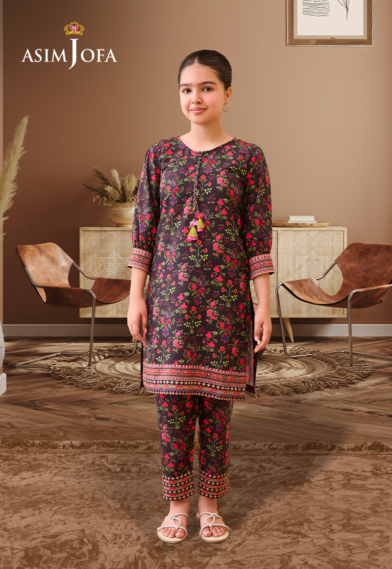 Asim Jofa Kids Pret Ajglp-08 Printed Arabic Lawn 2 Pcs