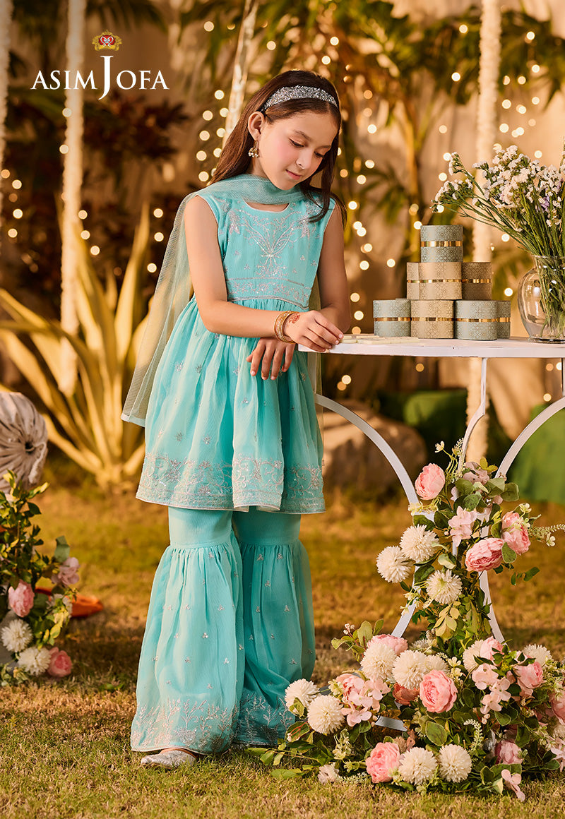 Asim Jofa Kids Pret Ajlk-10 Embroidered Poly Chiffon 3 Pcs